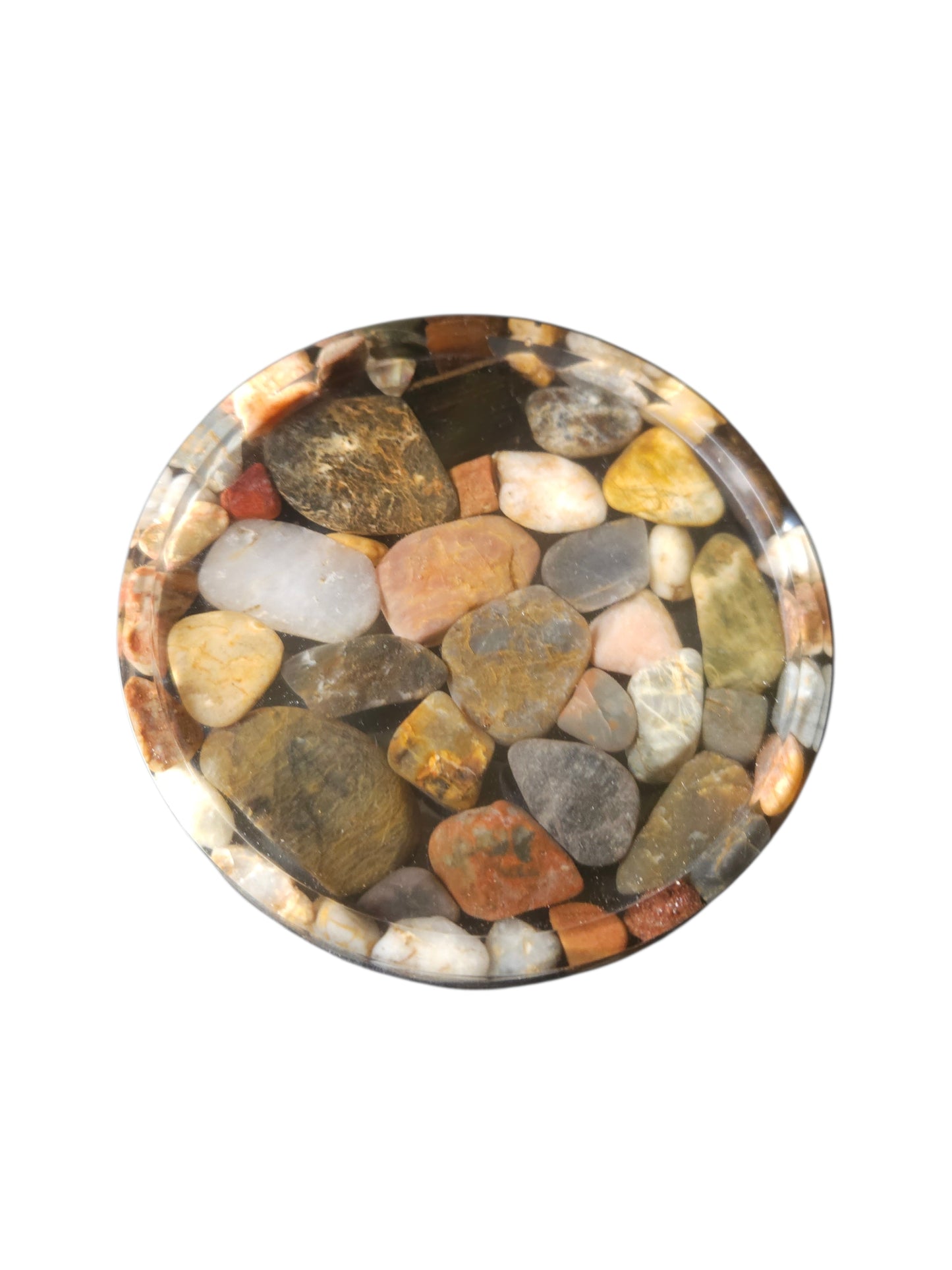 Handmade Resin Coasters with Australian Tumbled Stones — Set of 2 | 8cm