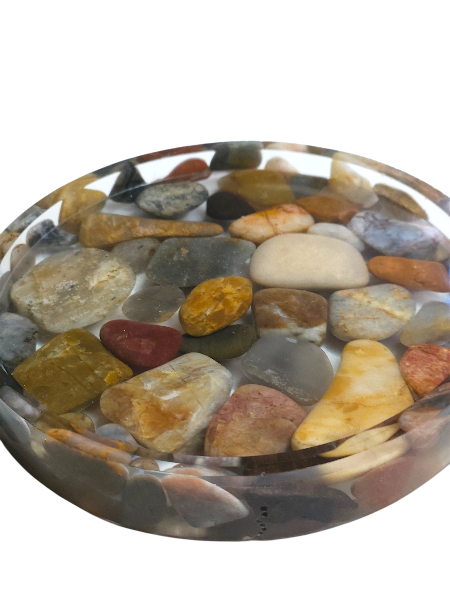 Handmade Resin Coasters with Australian Tumbled Stones — Set of 2