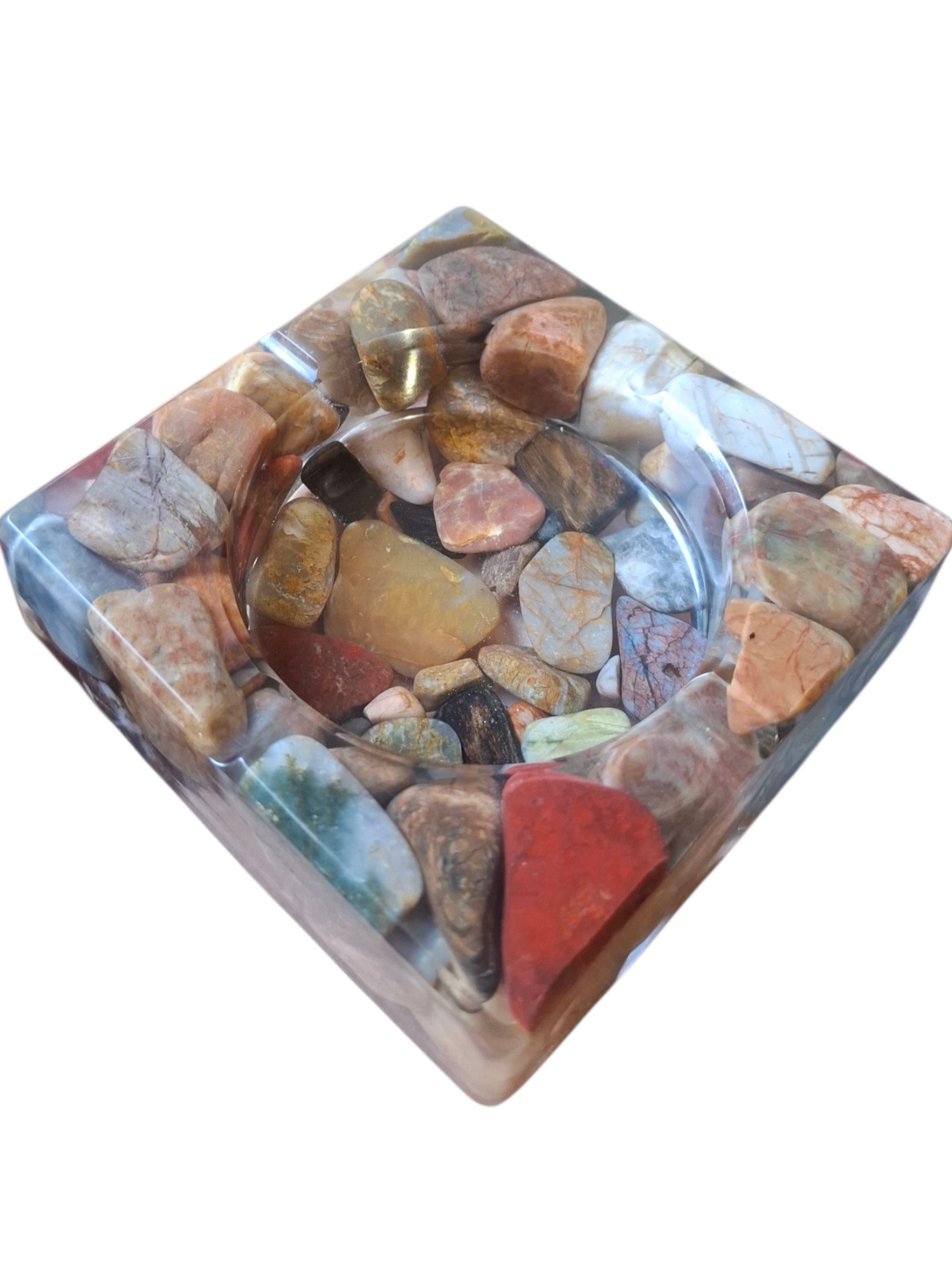 Handmade Gemstone Resin Ashtray – One-of-a-Kind