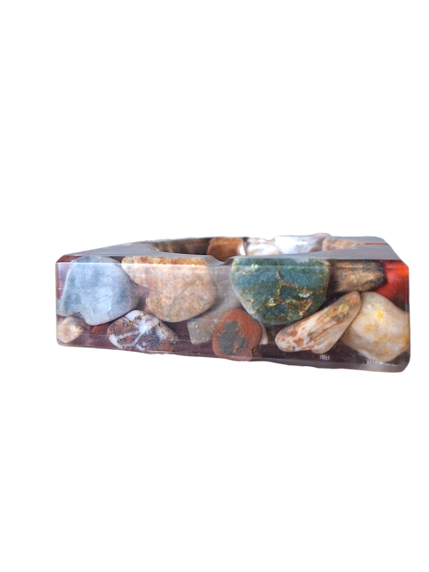 Handmade Gemstone Resin Ashtray – One-of-a-Kind