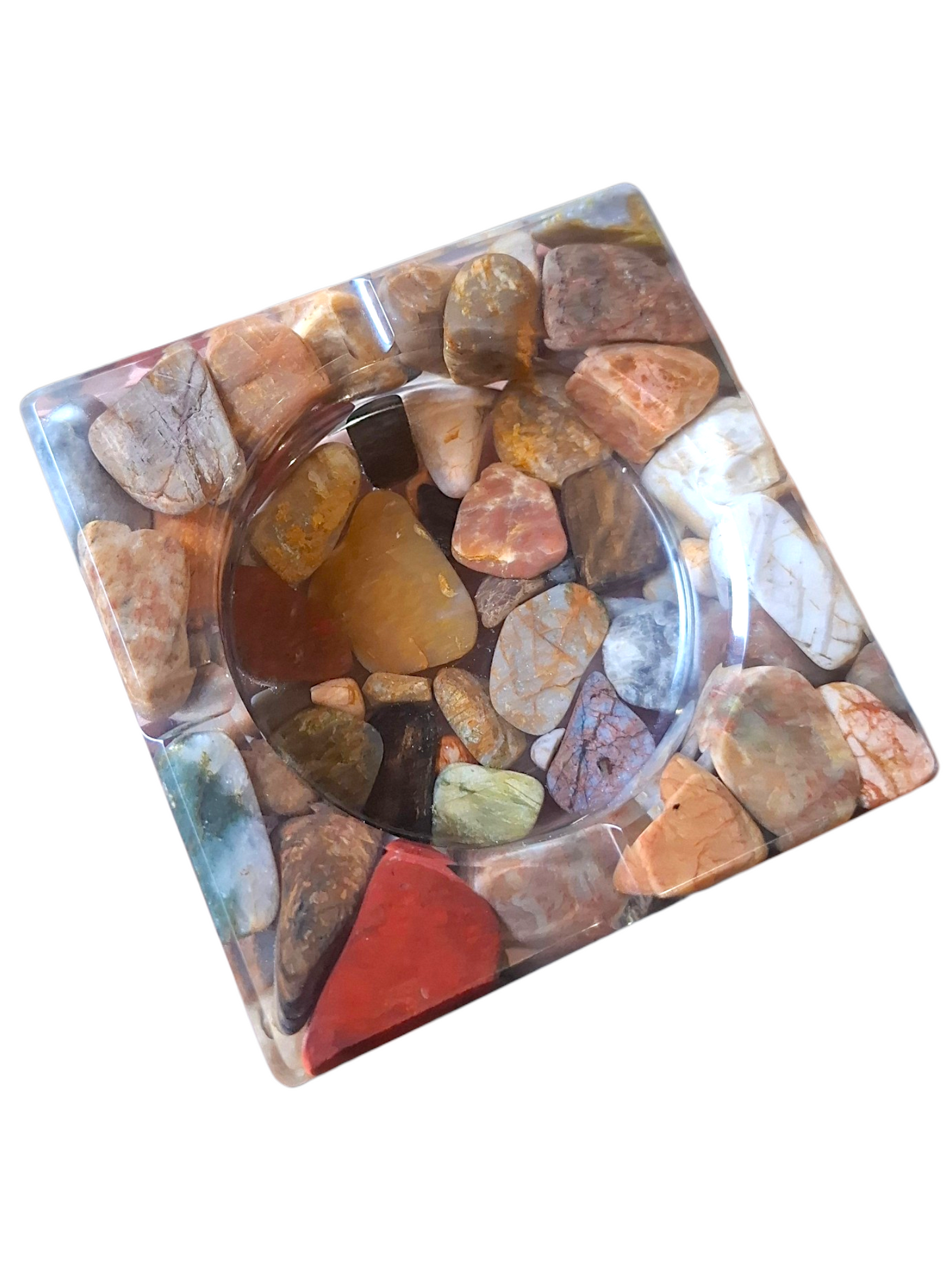 Handmade Gemstone Resin Ashtray – One-of-a-Kind