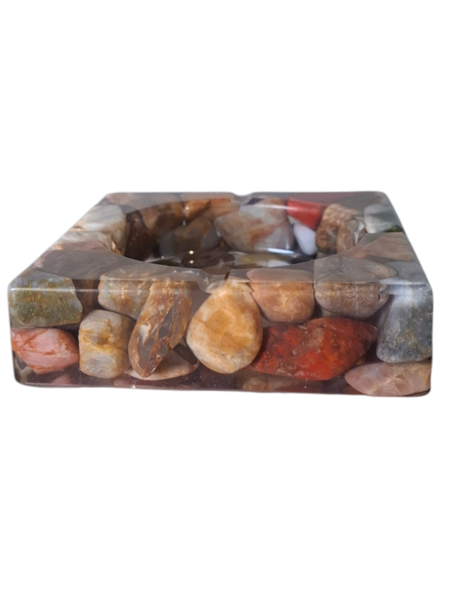 Handmade Gemstone Resin Ashtray – One-of-a-Kind