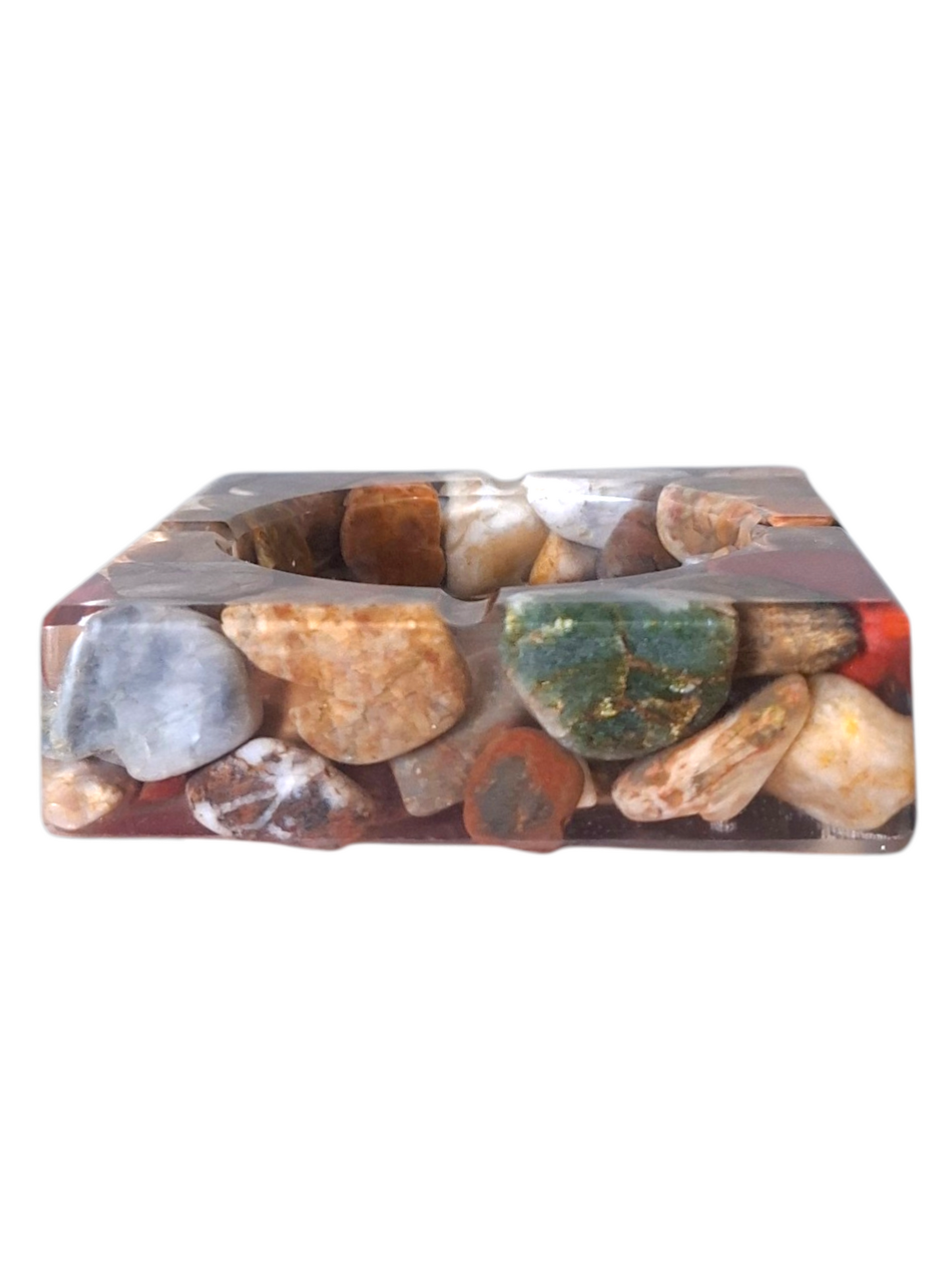 Handmade Gemstone Resin Ashtray – One-of-a-Kind