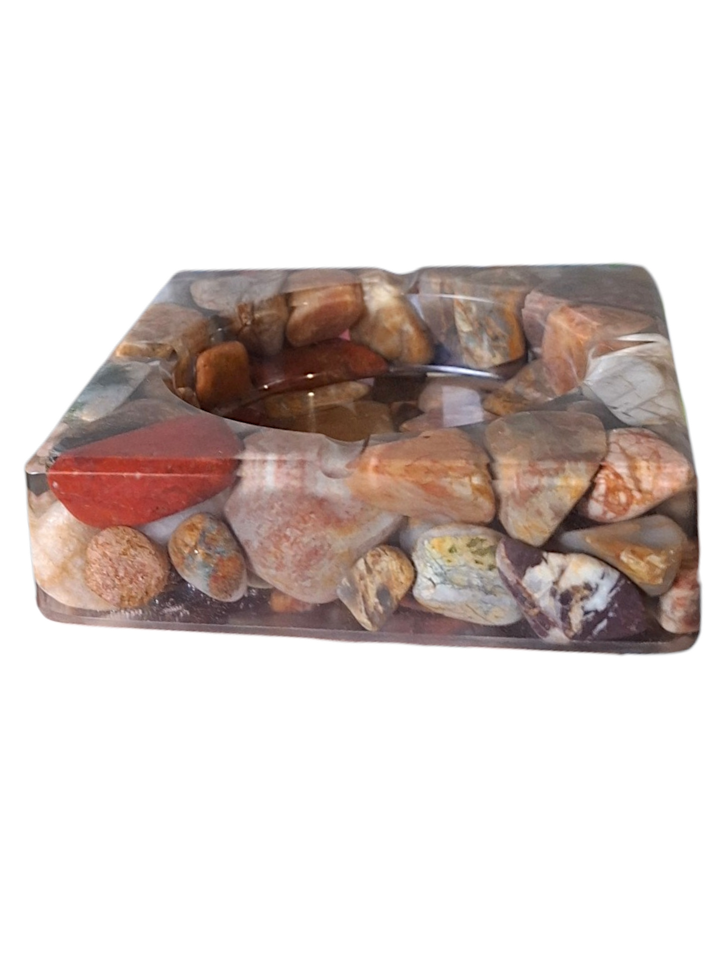 Handmade Gemstone Resin Ashtray – One-of-a-Kind