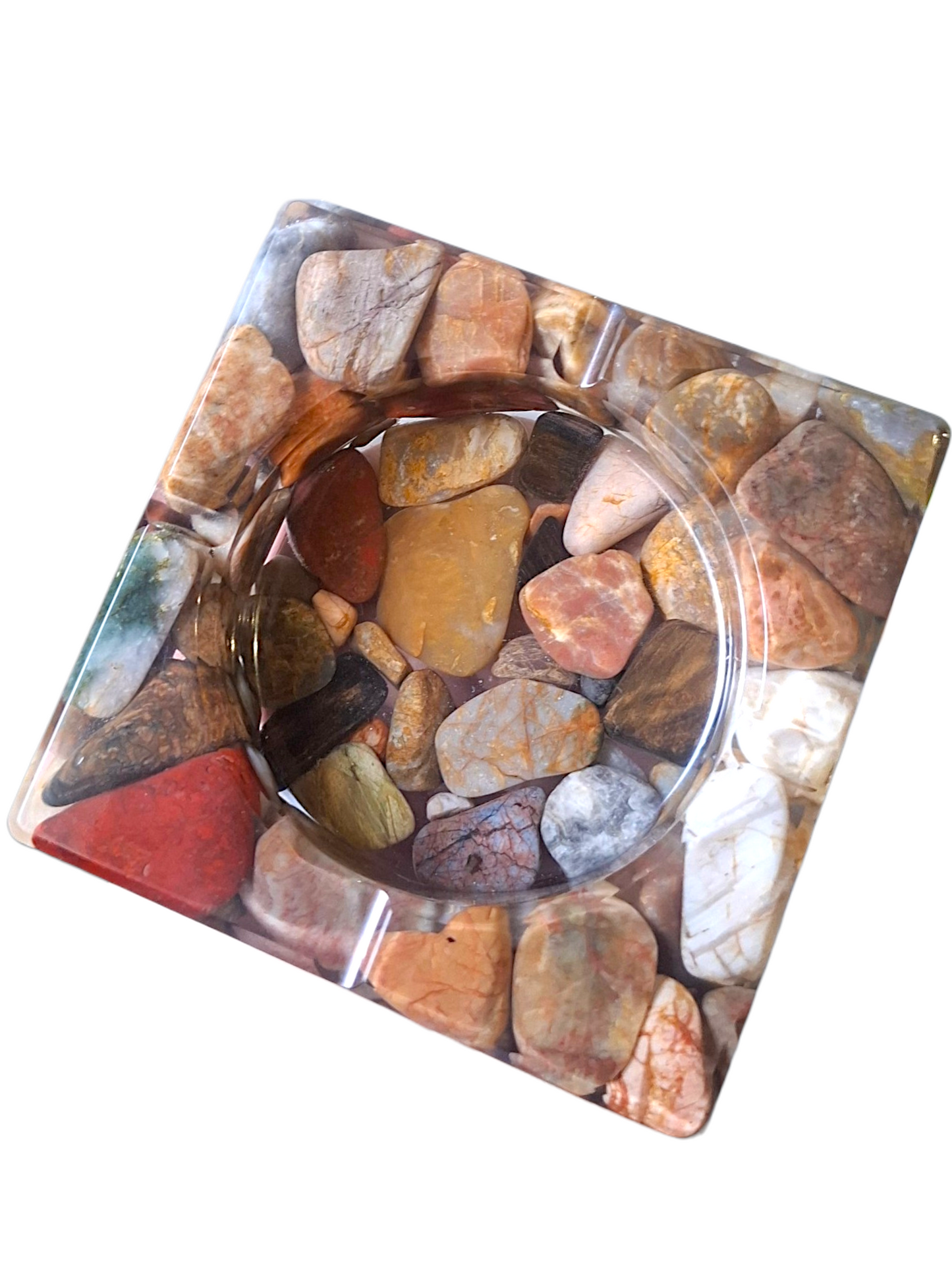 Handmade Gemstone Resin Ashtray – One-of-a-Kind