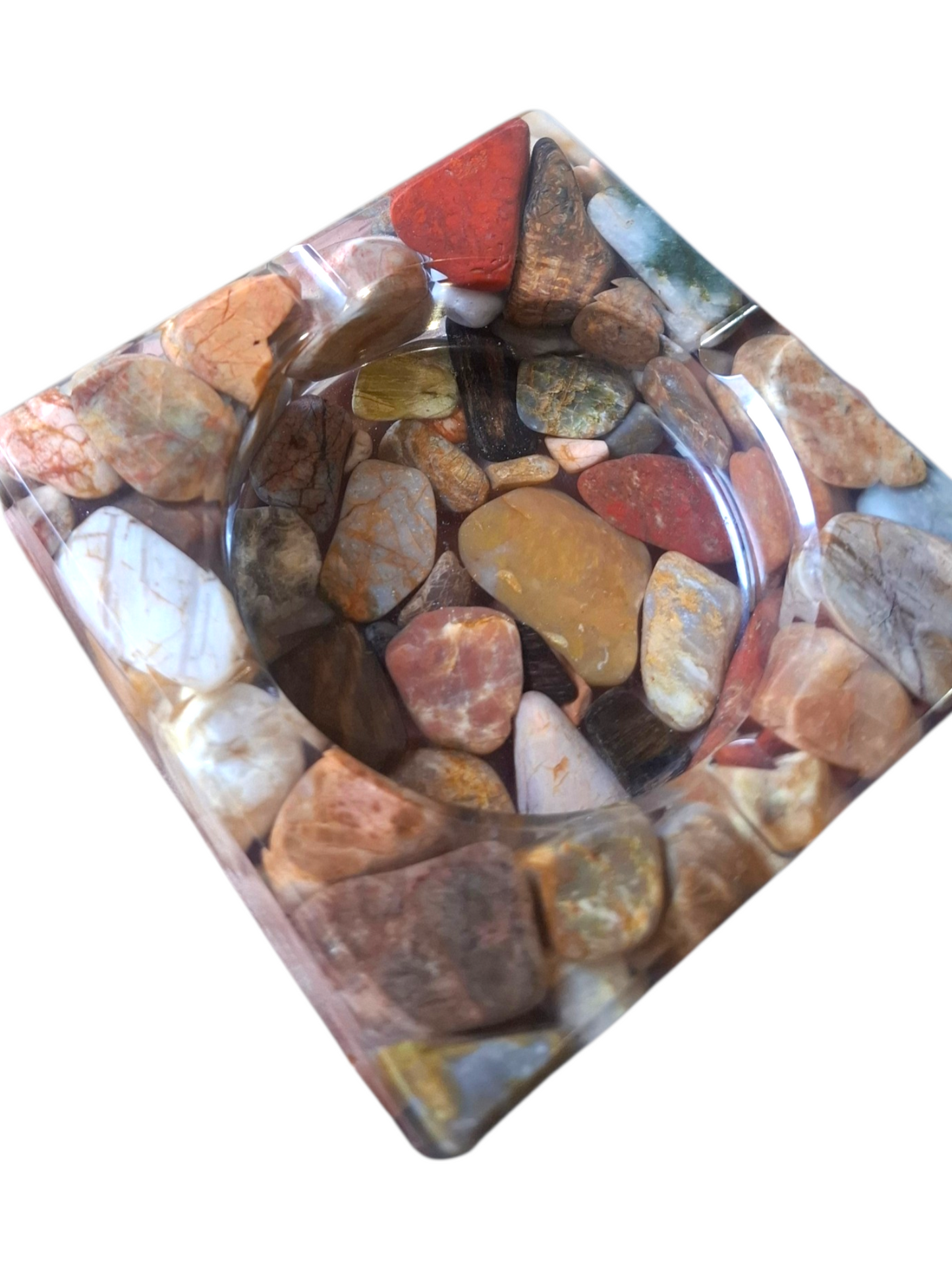 Handmade Gemstone Resin Ashtray – One-of-a-Kind
