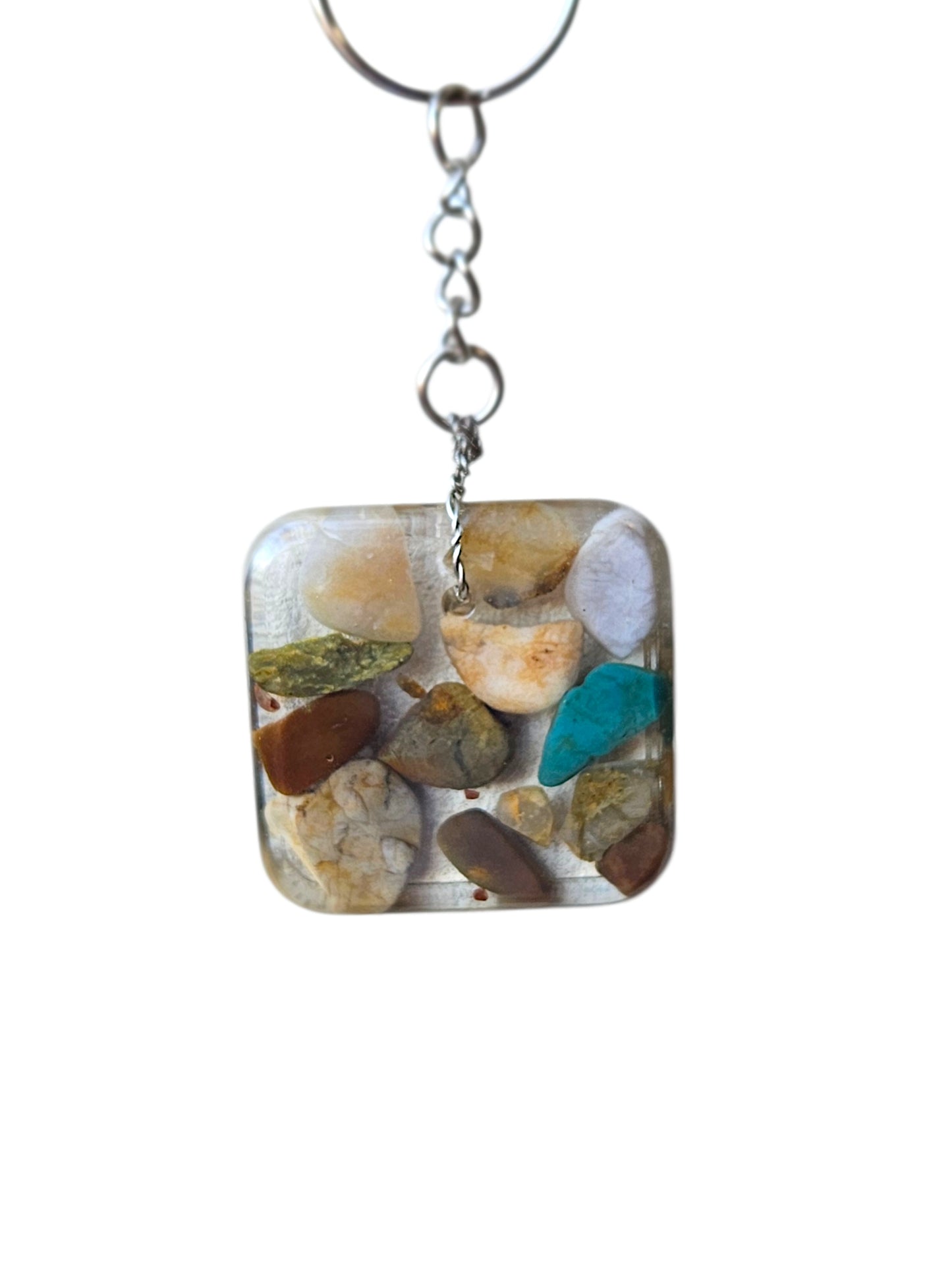 One-of-a-Kind Resin & Gemstone Keyrings