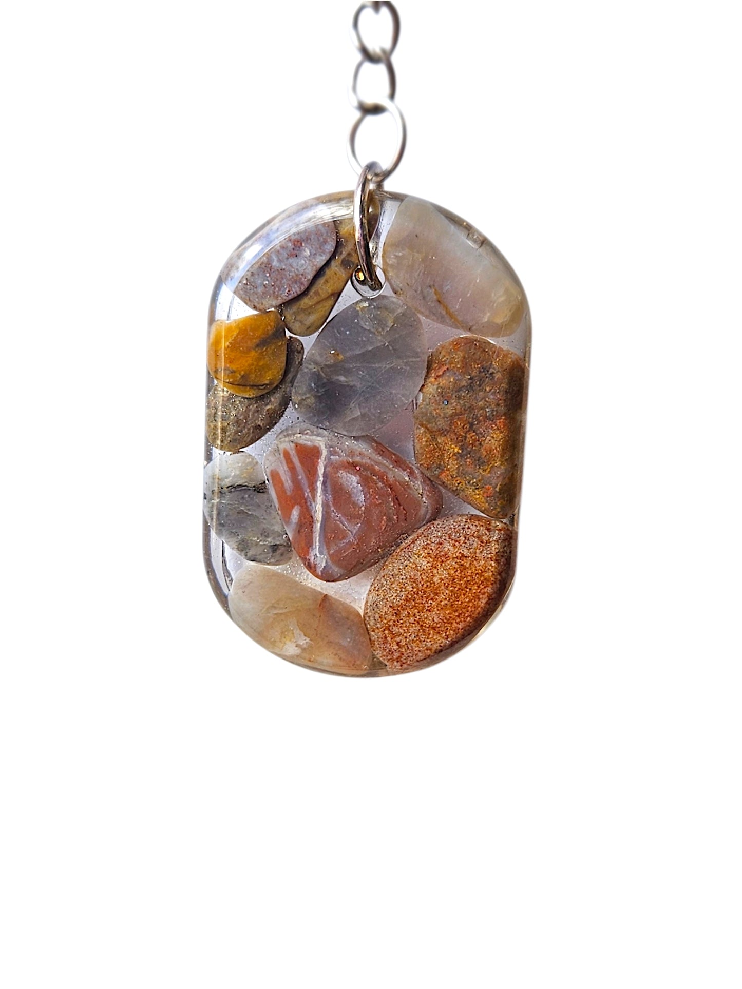 One-of-a-Kind Resin & Gemstone Keyrings