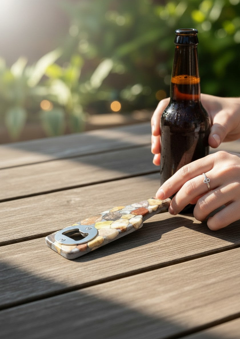Handmade Stone & Resin Bottle Opener – One-of-a-Kind