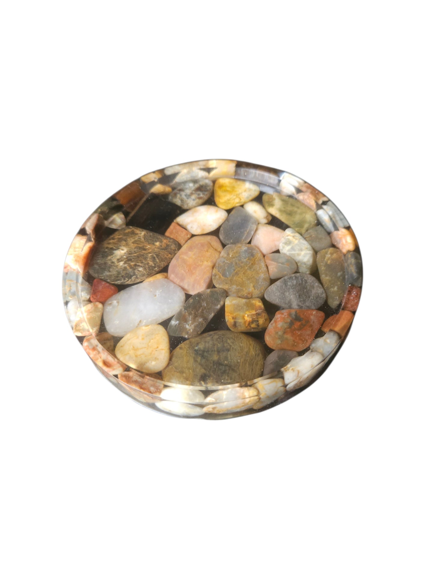 Handmade Resin Coasters with Australian Tumbled Stones — Set of 2 | 8cm