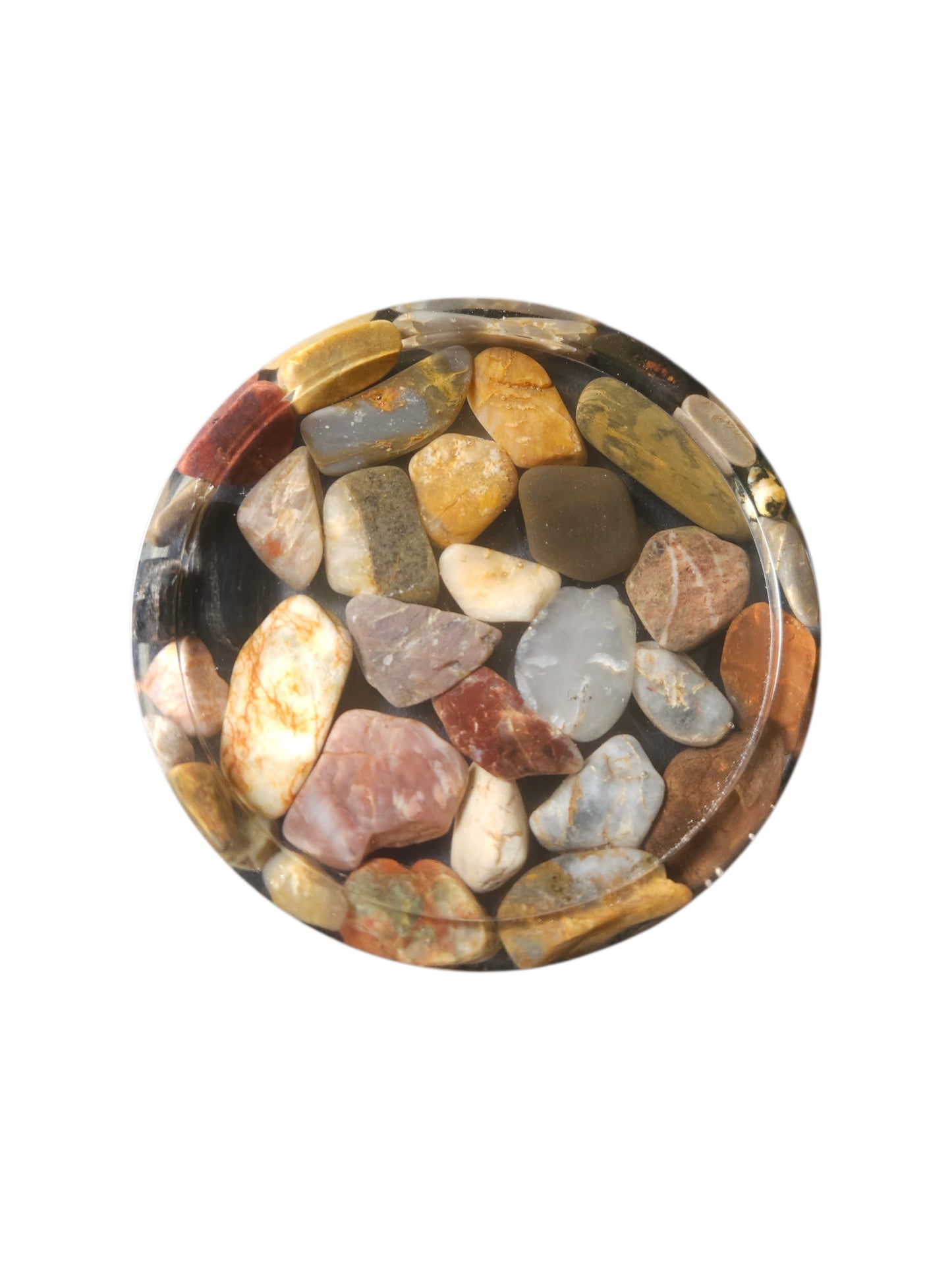Handmade Resin Coasters with Australian Tumbled Stones — Set of 2 | 8cm