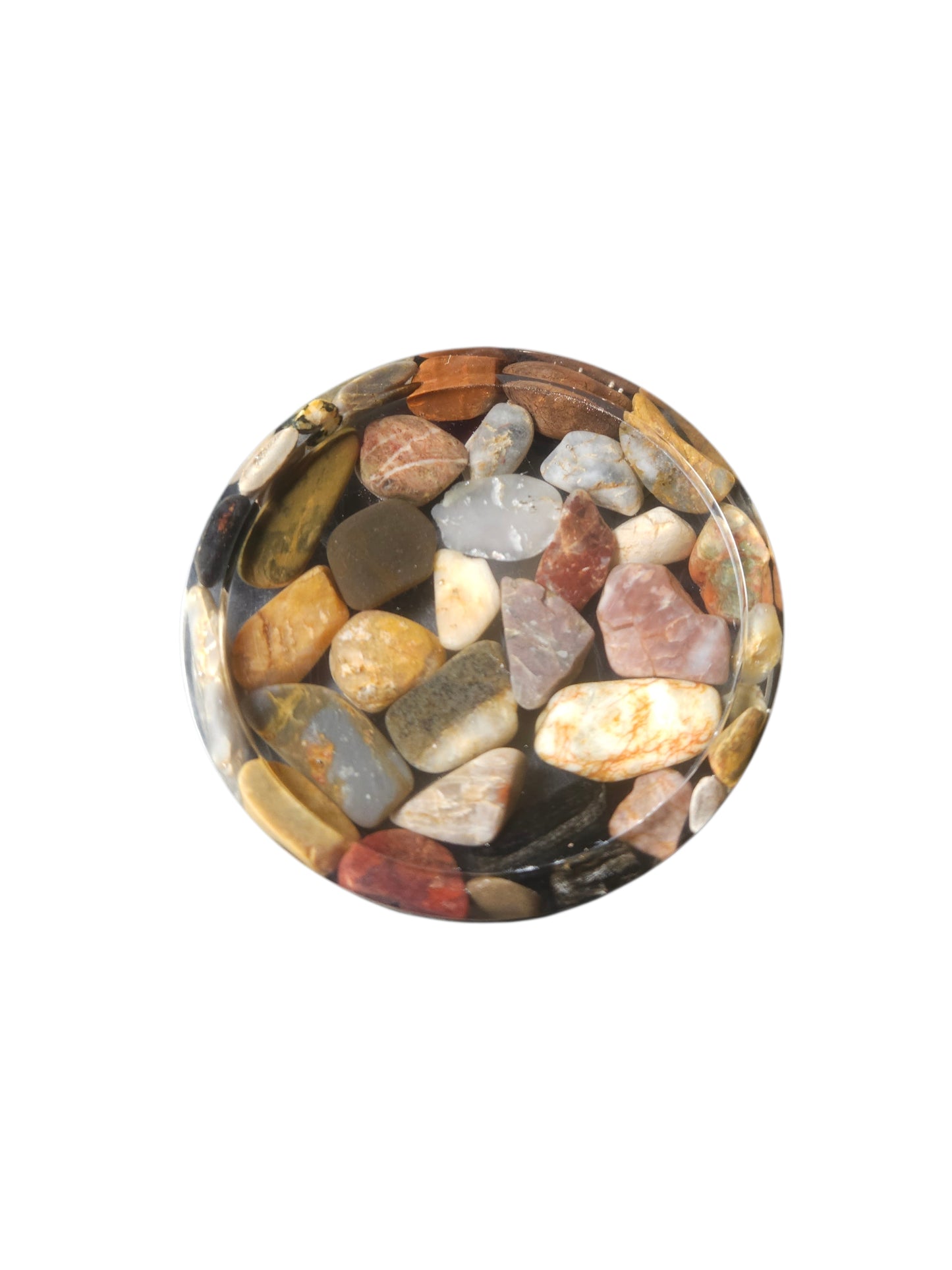 Handmade Resin Coasters with Australian Tumbled Stones — Set of 2 | 8cm
