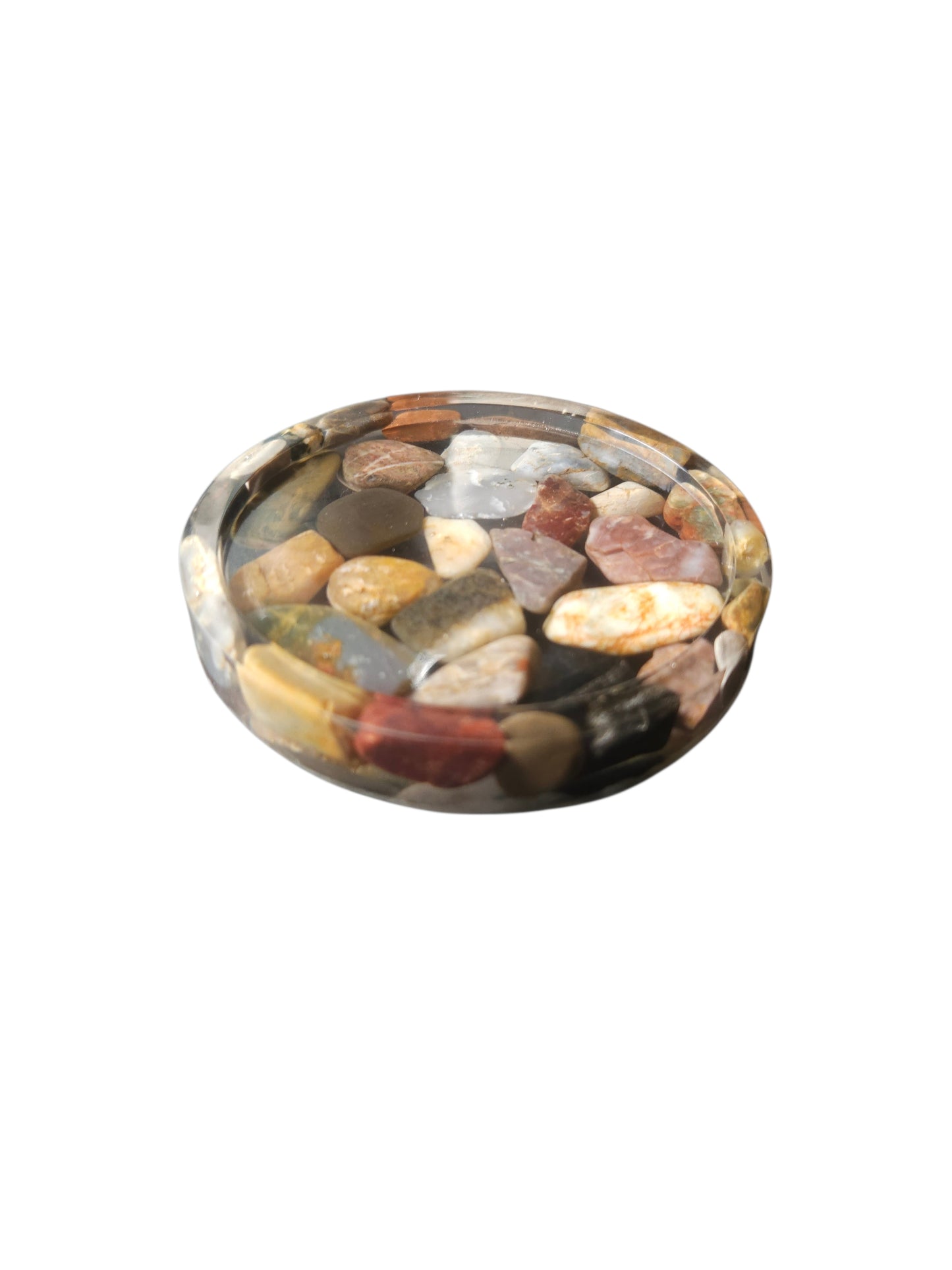 Handmade Resin Coasters with Australian Tumbled Stones — Set of 2 | 8cm