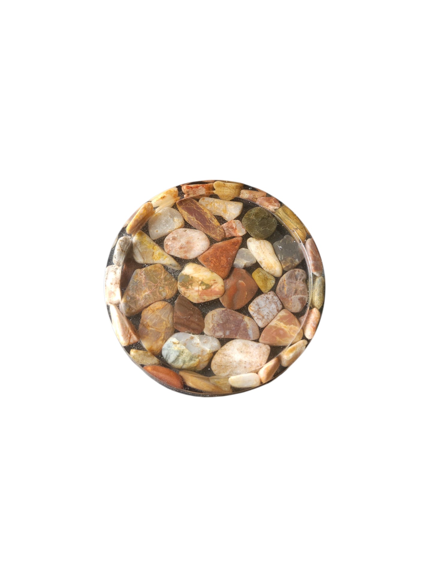 Handmade Resin Coasters with Australian Tumbled Stones — Set of 2 | 8cm