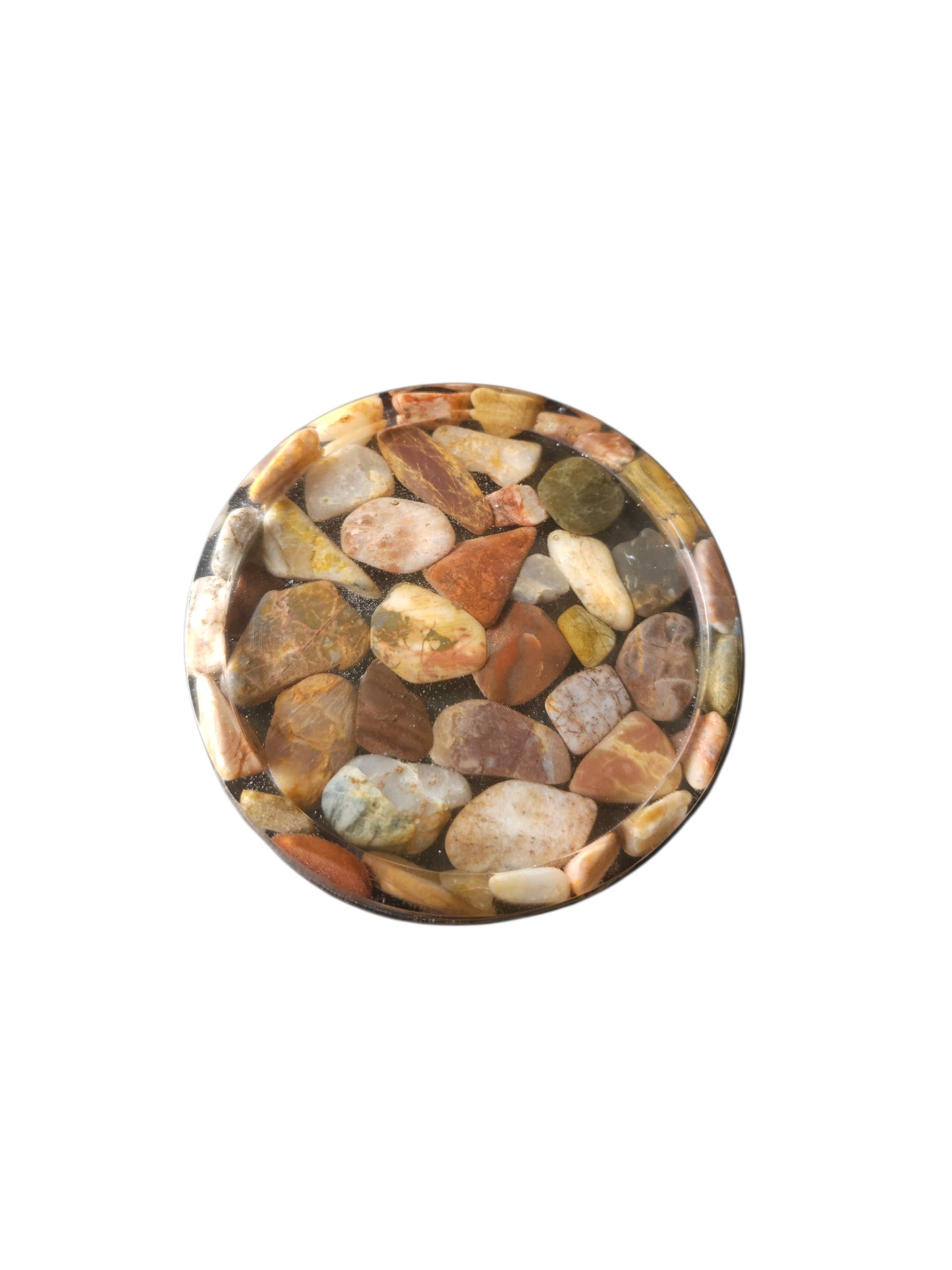 Handmade Resin Coasters with Australian Tumbled Stones — Set of 2 | 8cm