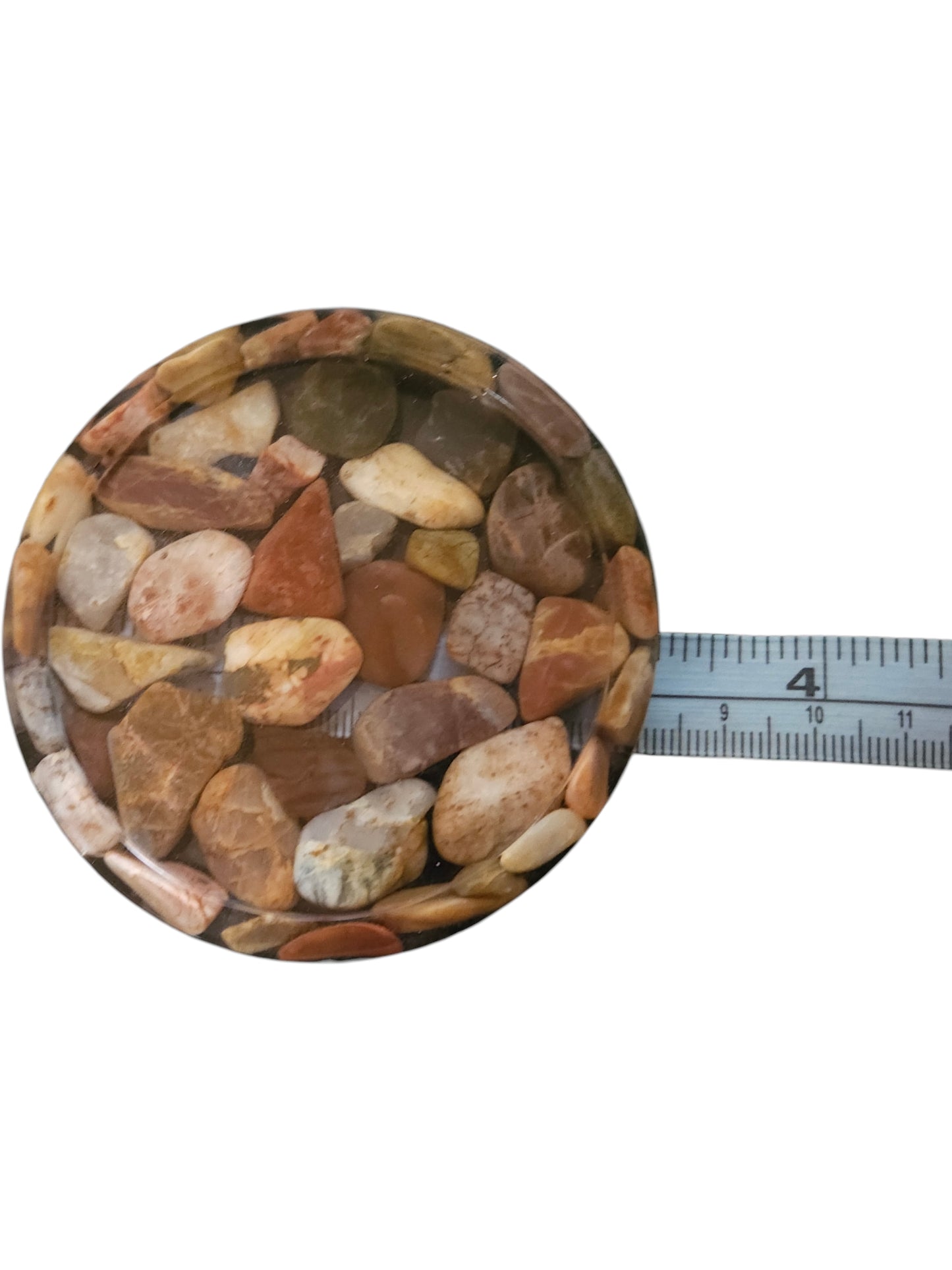 Handmade Resin Coasters with Australian Tumbled Stones — Set of 2 | 8cm