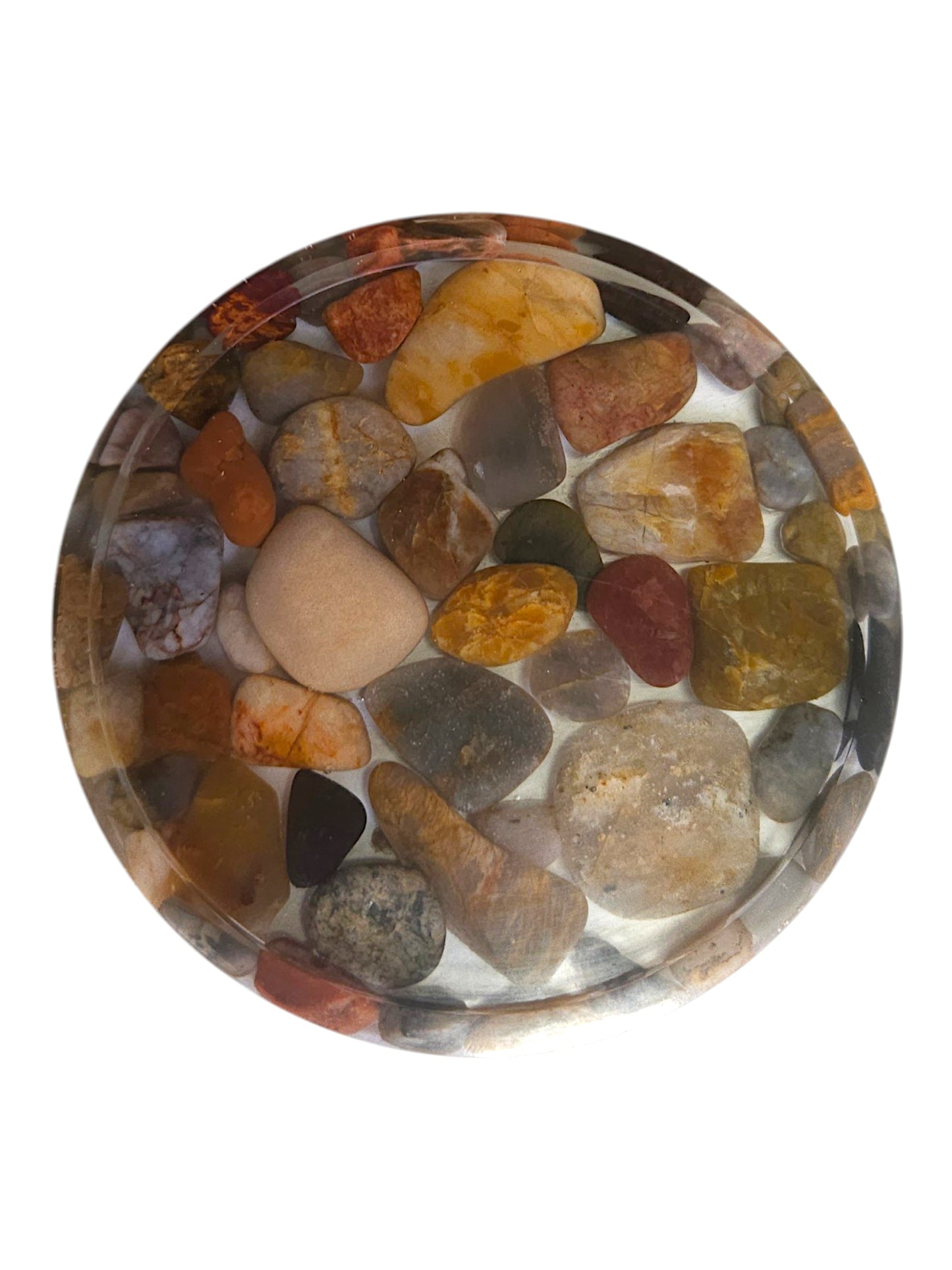 Handmade Resin Coasters with Australian Tumbled Stones — Set of 4