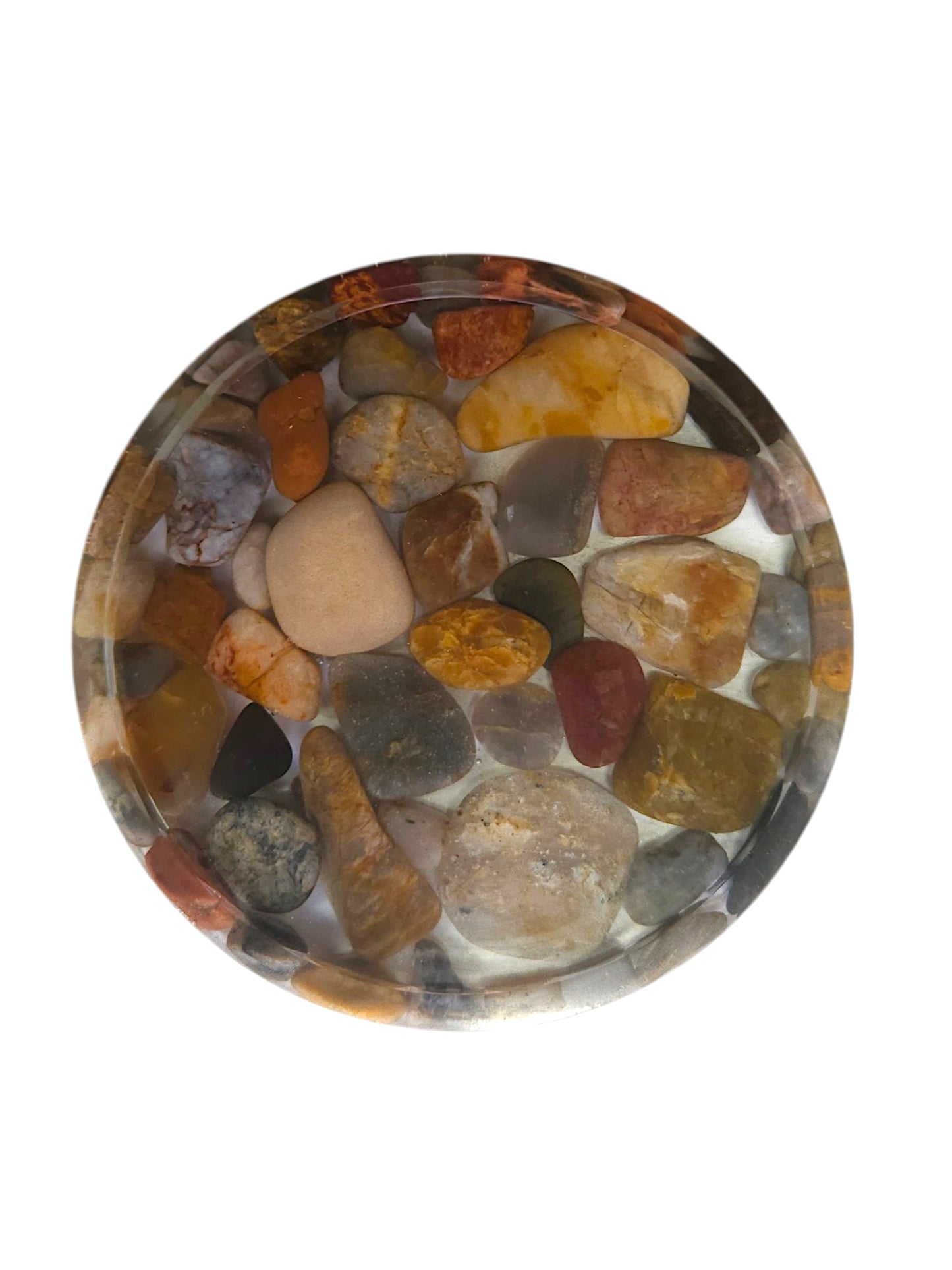 Handmade Resin Coasters with Australian Tumbled Stones — Set of 4