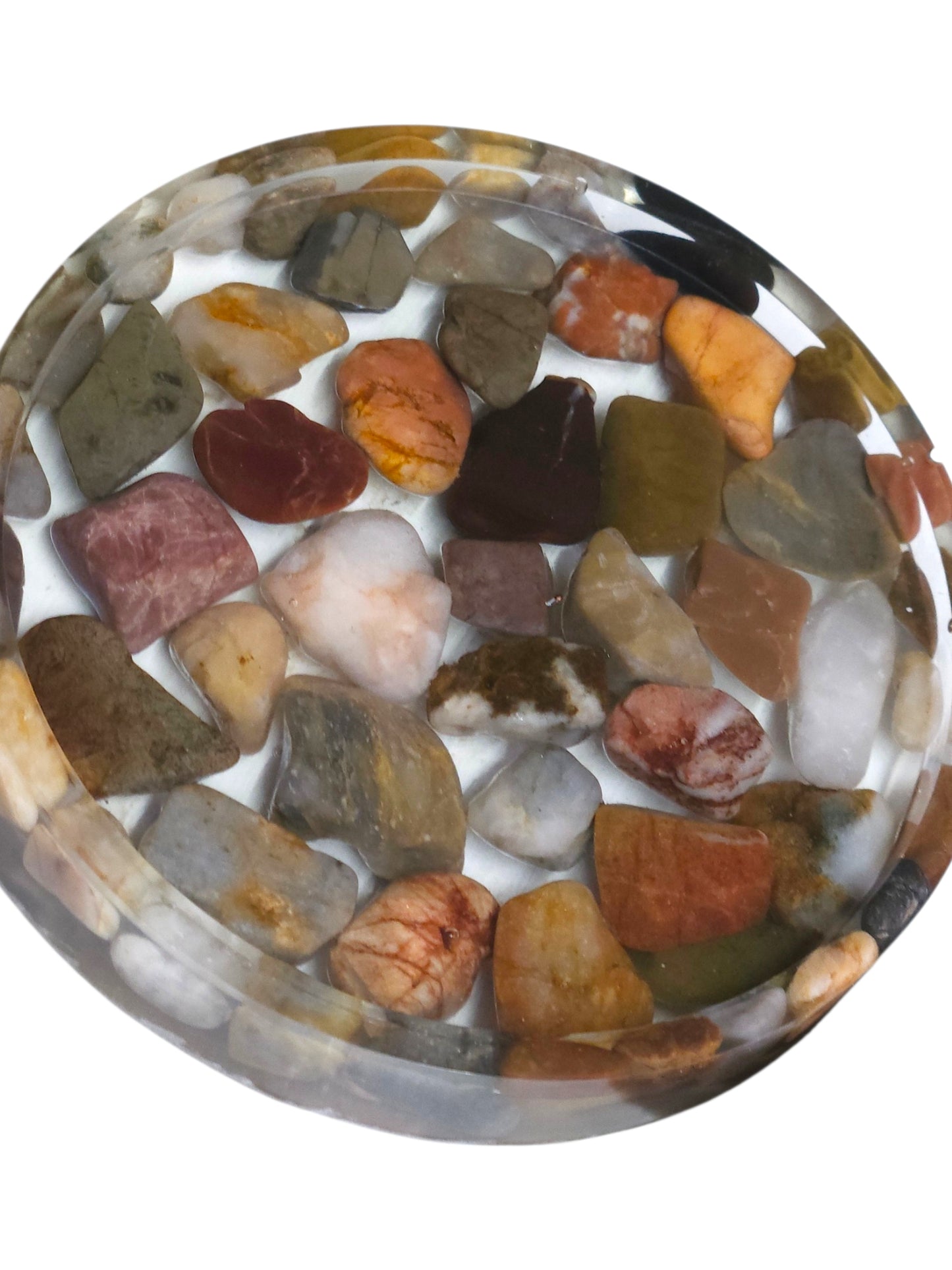 Handmade Resin Coasters with Australian Tumbled Stones — Set of 4