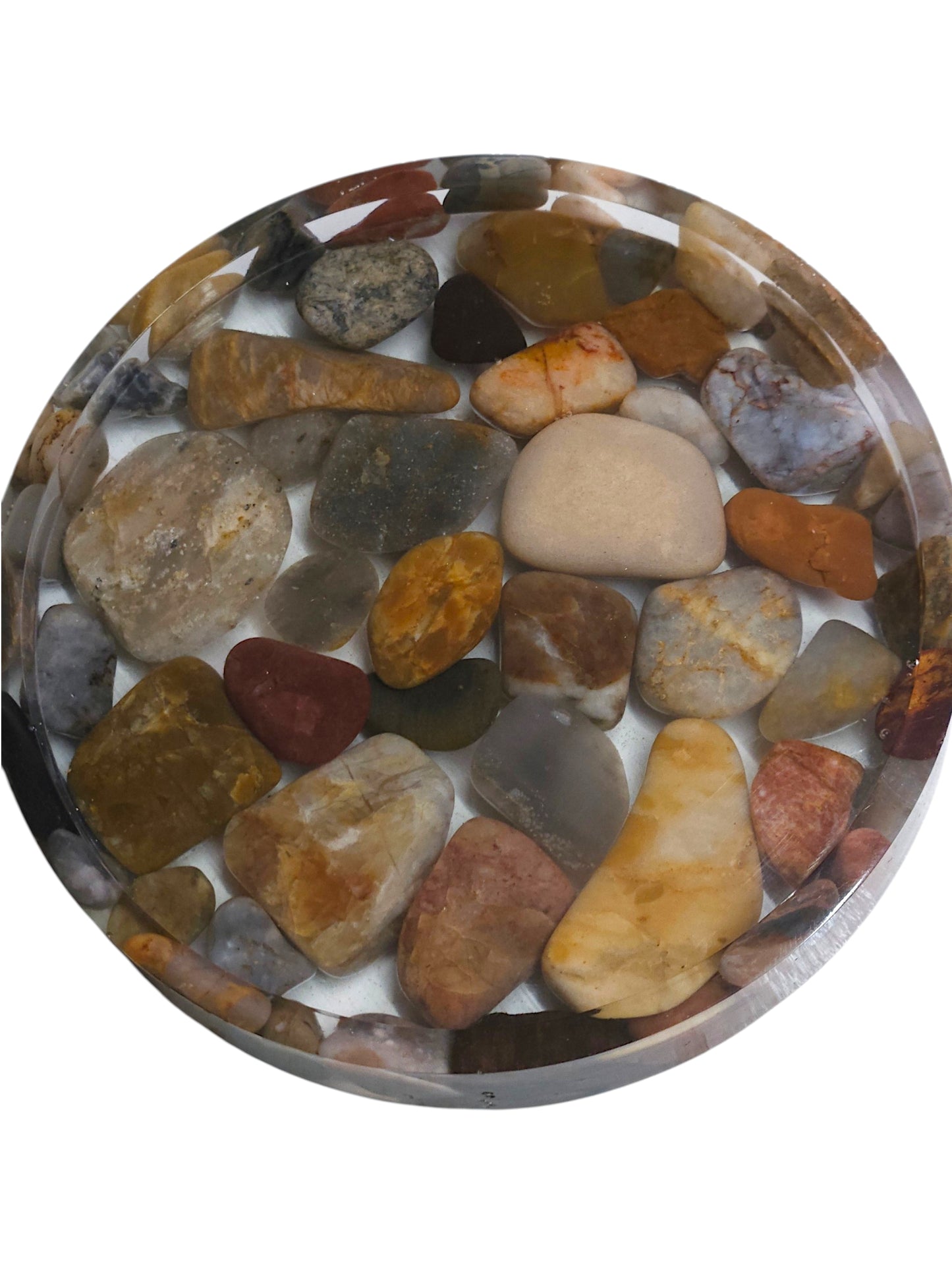 Handmade Resin Coasters with Australian Tumbled Stones — Set of 4