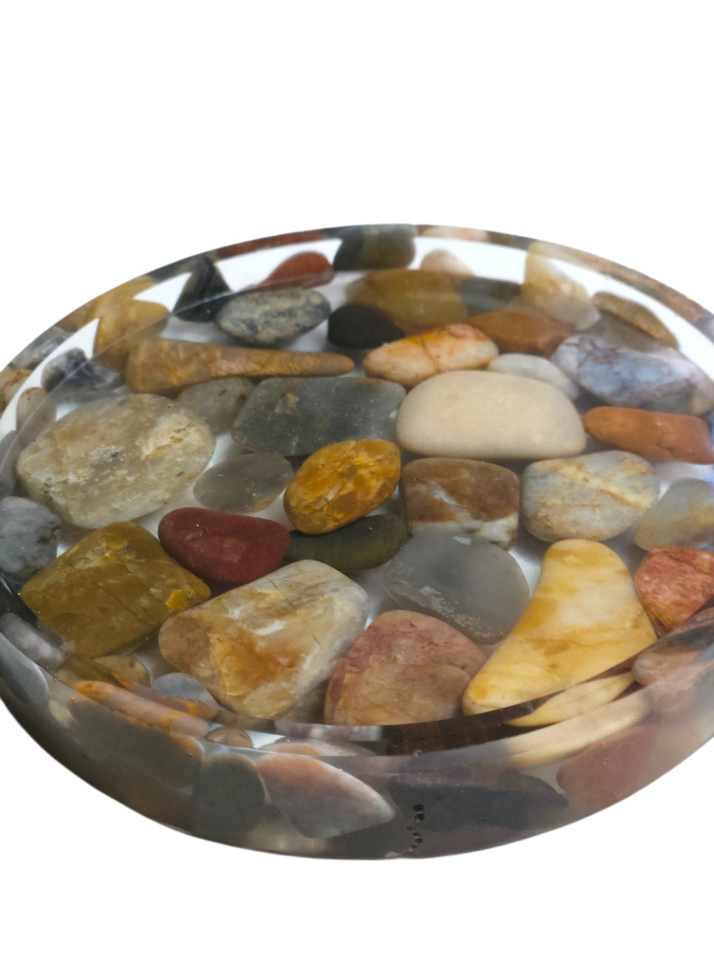Handmade Resin Coasters with Australian Tumbled Stones — Set of 4