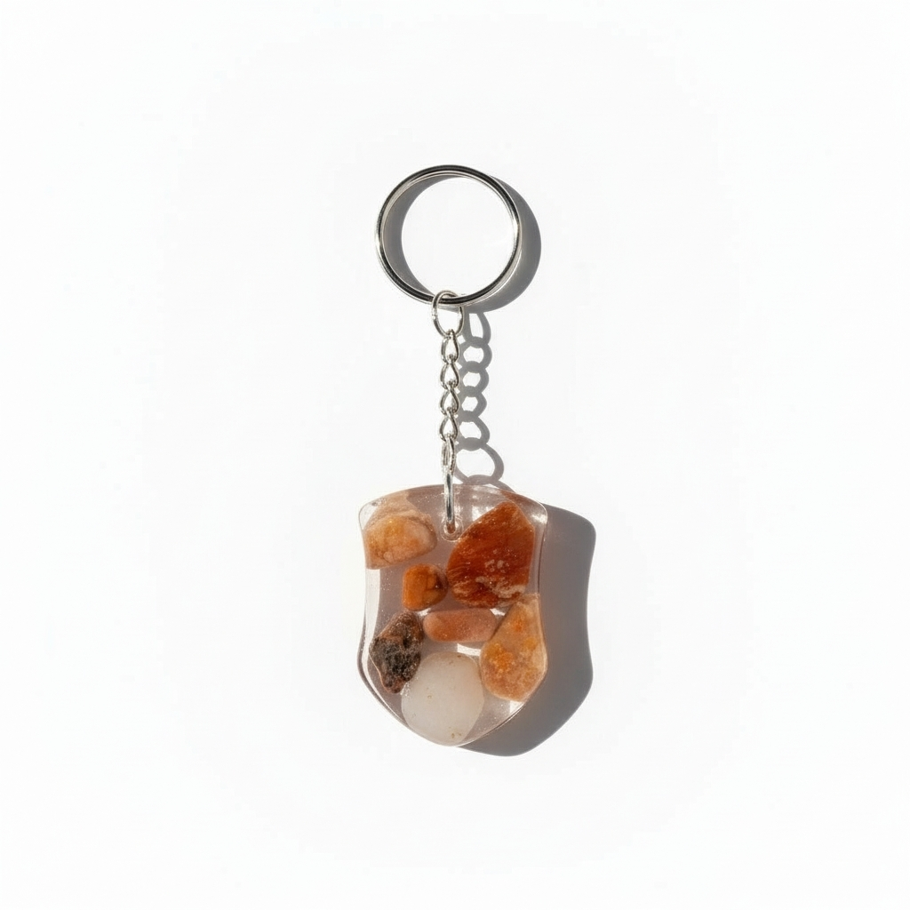 One-of-a-Kind Resin & Gemstone Keyrings