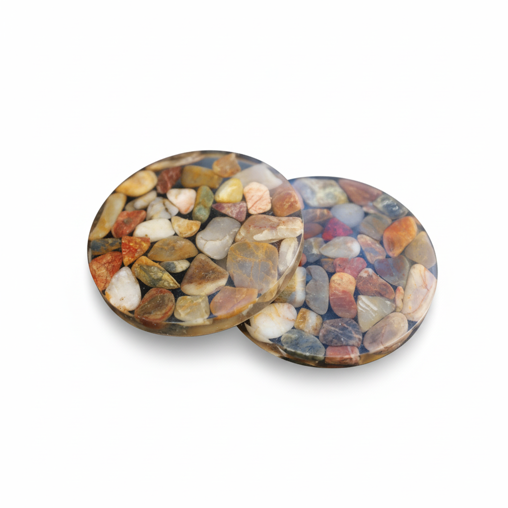 Handmade Resin Stone Coasters – Set of 4