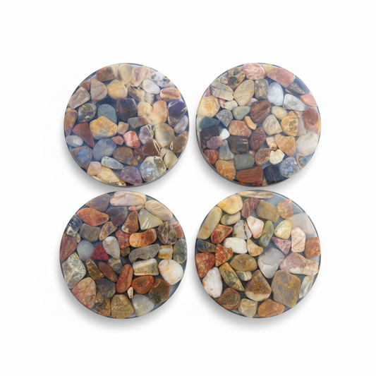 Handmade Resin Stone Coasters – Set of 4
