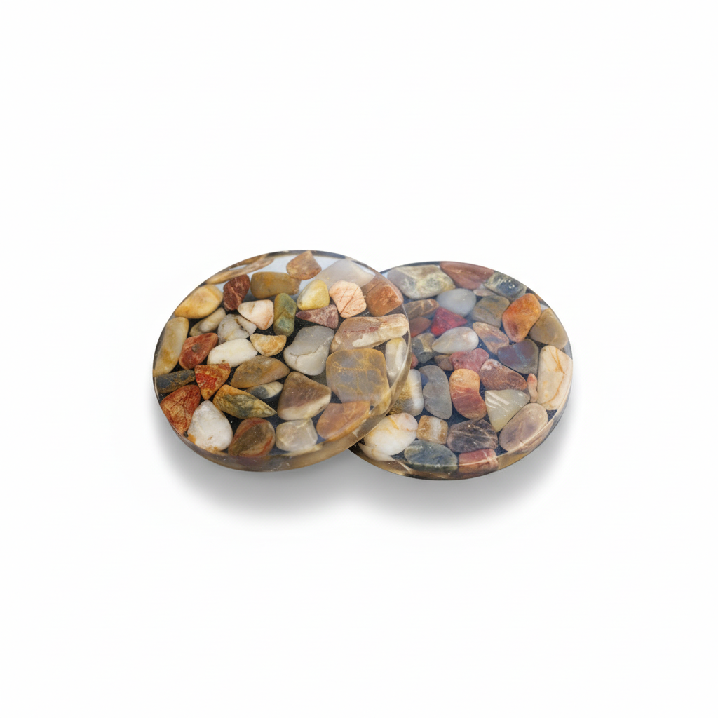 Handmade Resin Stone Coasters – Set of 4