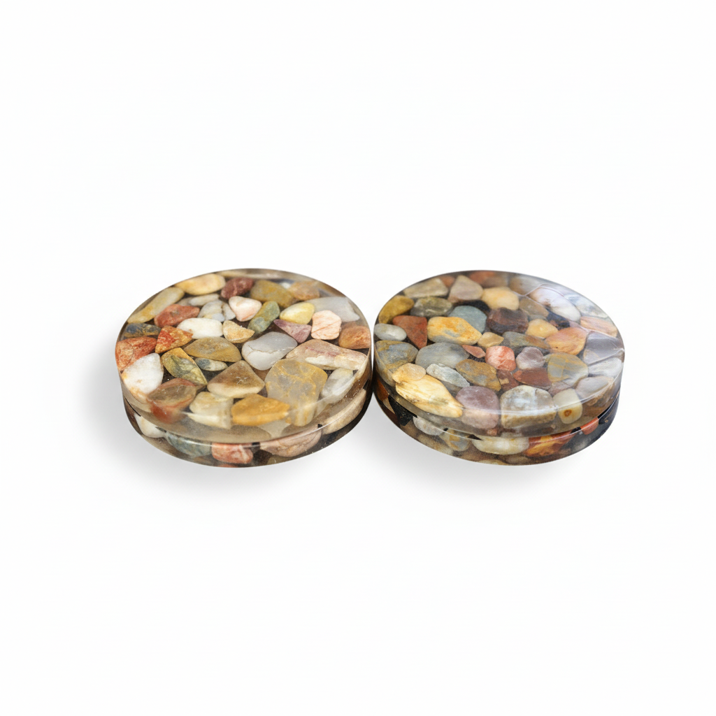 Handmade Resin Stone Coasters – Set of 4