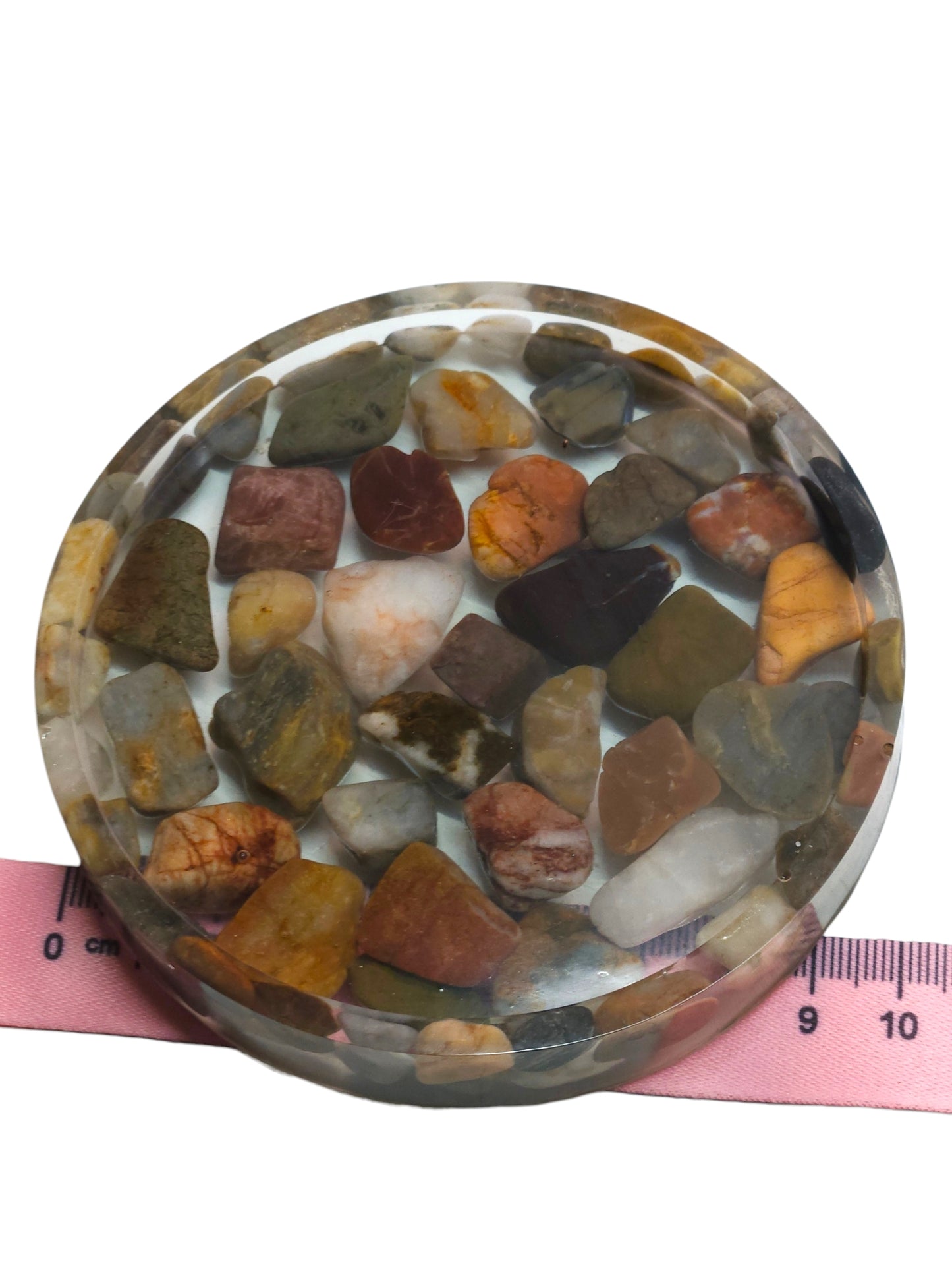 Handmade Resin Coasters with Australian Tumbled Stones — Set of 4