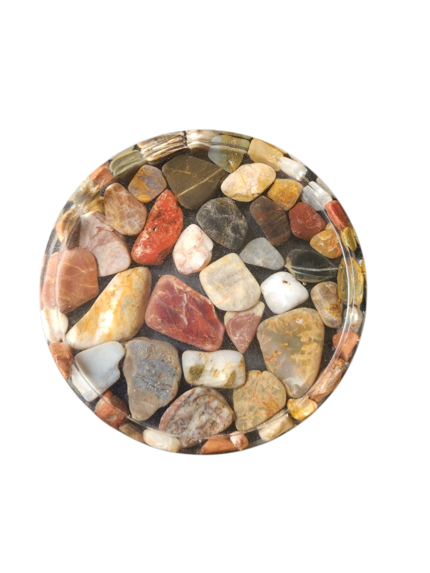 Handmade Resin Coasters with Australian Tumbled Stones — Set of 4