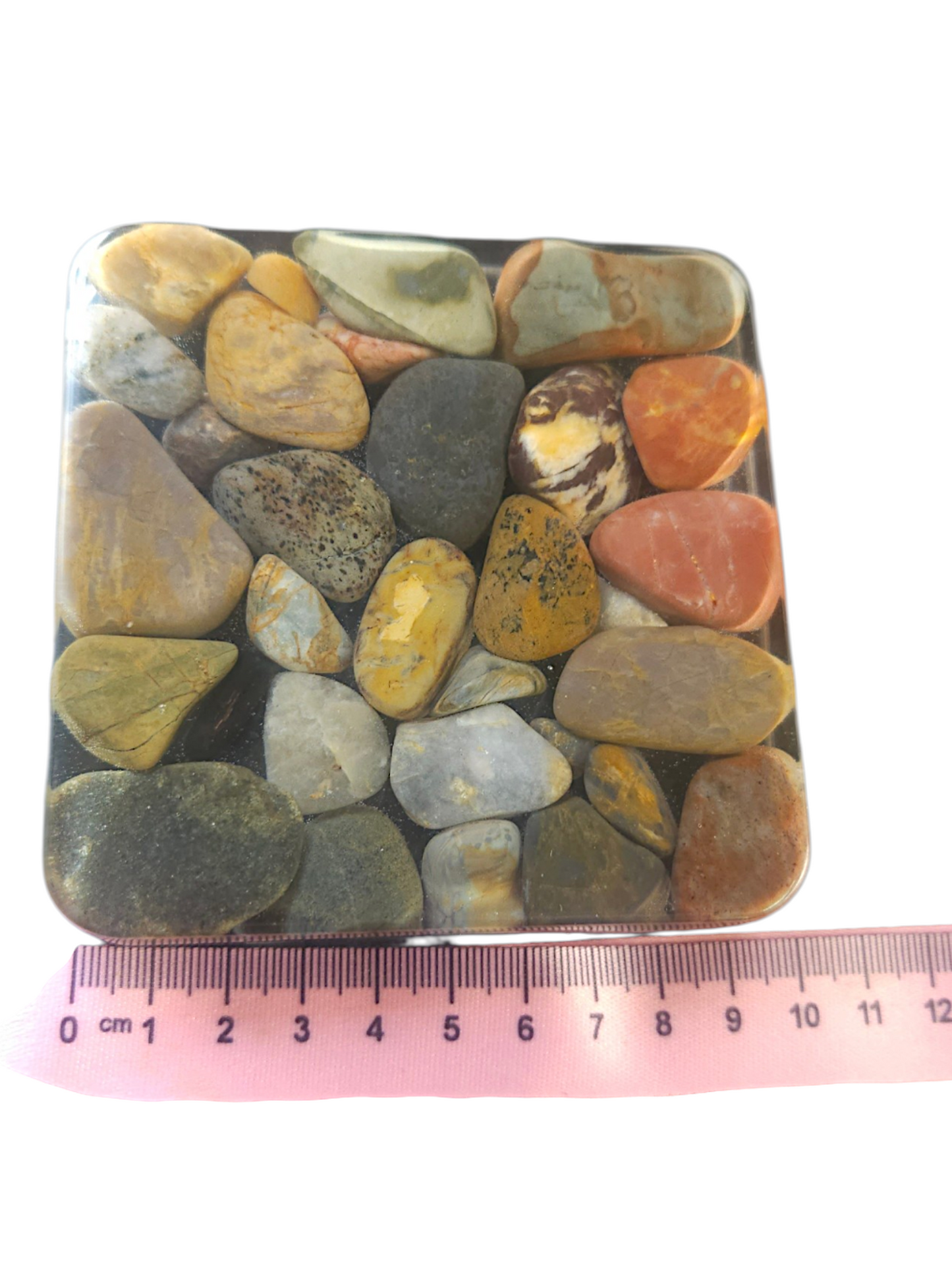 Handmade Resin Coasters with Australian Tumbled Stones — Set of 2 | 10cm