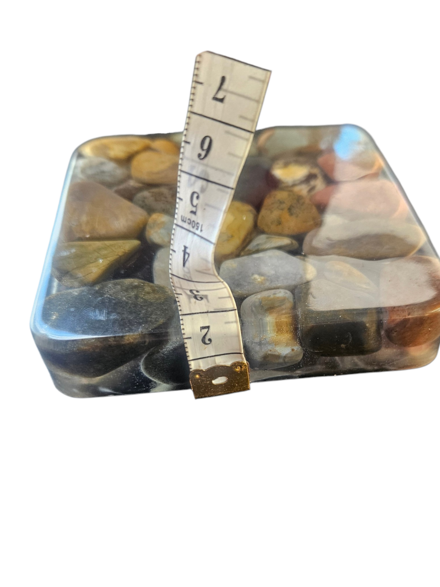 Handmade Resin Coasters with Australian Tumbled Stones — Set of 2 | 10cm