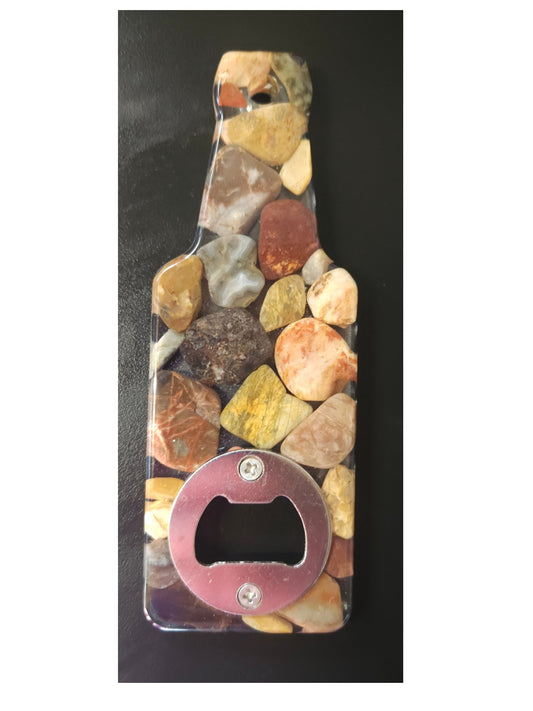 Handmade Stone & Resin Bottle Opener – One-of-a-Kind