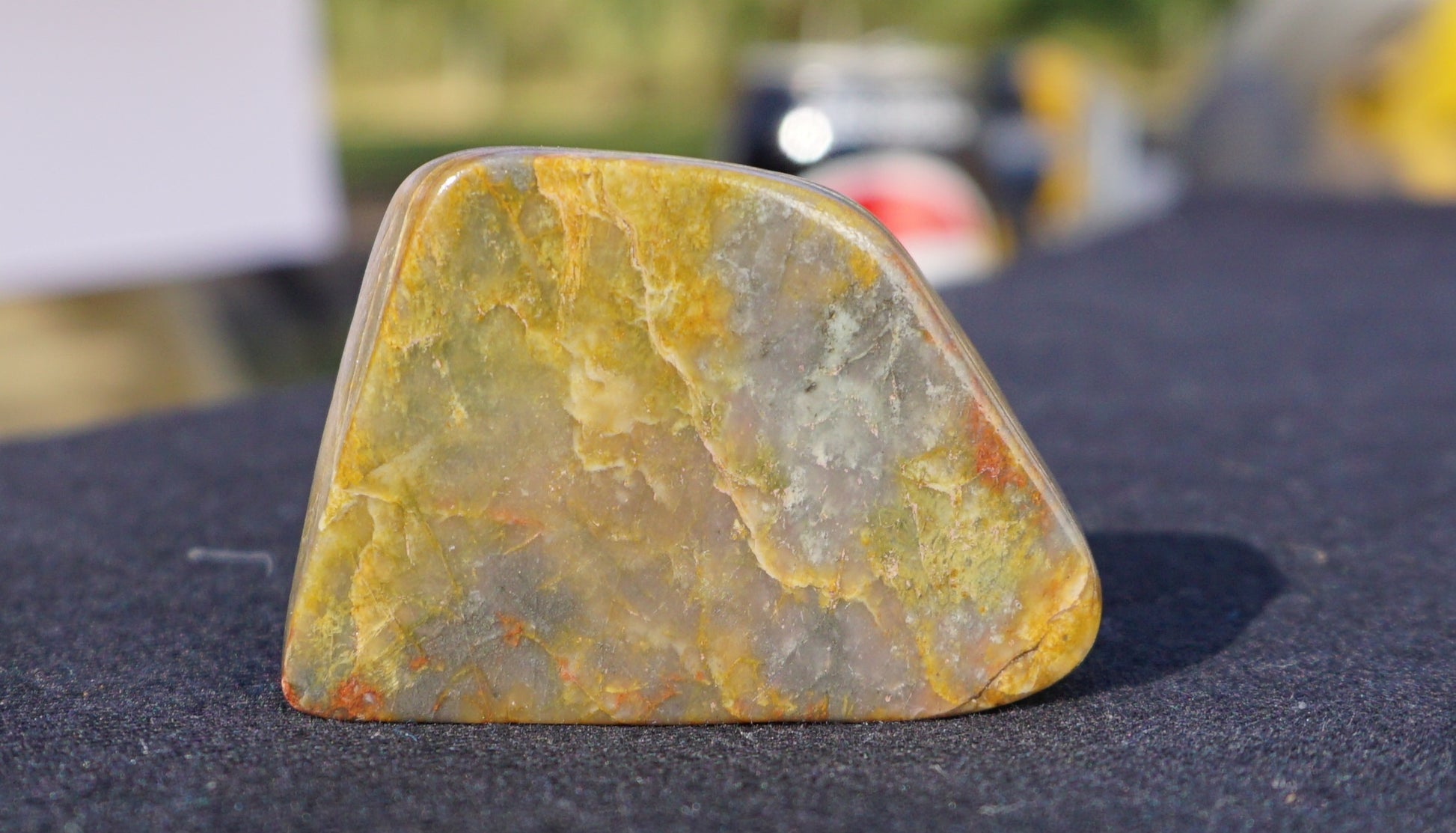 natural jasper stone green yellow polished