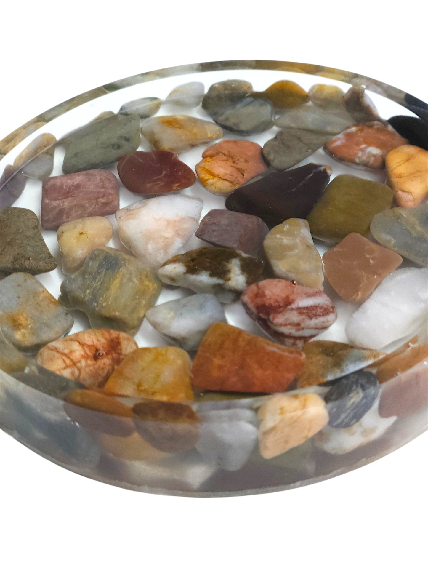 Handmade Resin Coasters with Australian Tumbled Stones — Set of 4