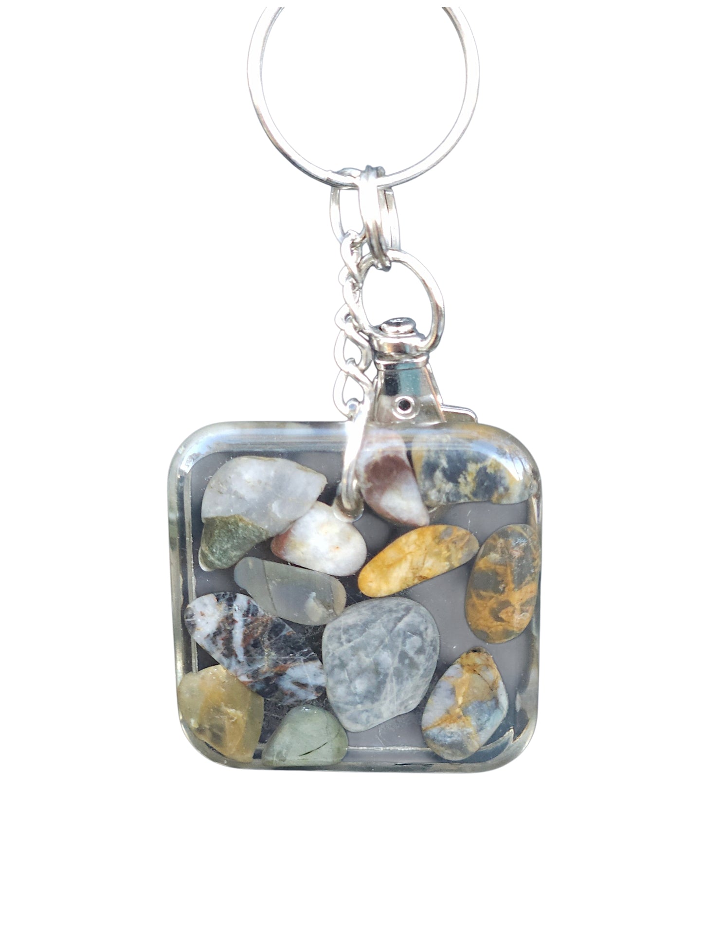 One-of-a-Kind Resin & Gemstone Keyrings